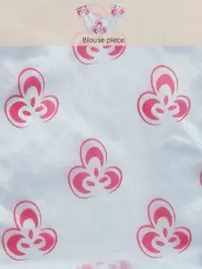 Anouk Black & Blue Ethnic Motifs Printed Organza Saree