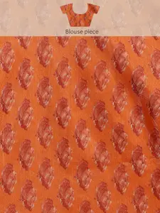 Anouk Pink & Green Floral Organza Saree