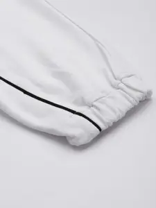 HRX By Hrithik Roshan Lifestyle Men Optic White Bio-Wash Solid Sustainable Track Pants