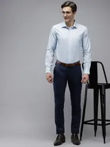 Blackberrys Men Blue Checked India Slim Fit Formal Shirt