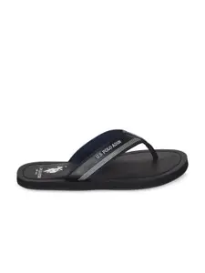 U.S. Polo Assn. Men Black & White PU Comfort Sandals