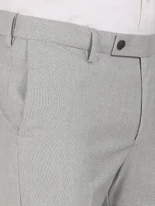 Arrow Men Grey Solid Formal Trousers