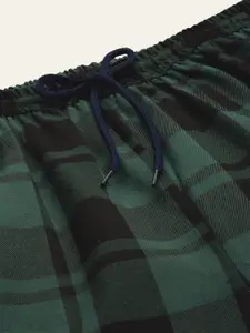 Kryptic Women Pack Of 2 Maroon & Green Checked Cotton Lounge Pants