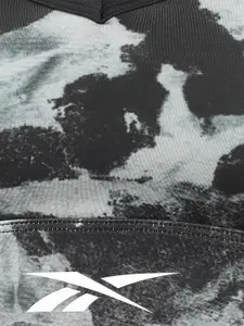 Reebok Black & White Printed Bralette Bra