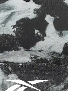 Reebok Black & White Abstract Printed Padded Styled Back Sports Bra