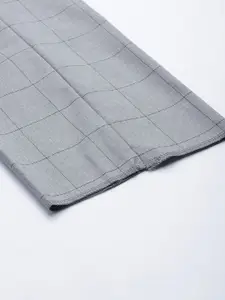 Blackberrys Men Grey Checked B-95 Slim Fit Trousers