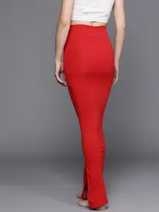 Inddus Women Red Solid High Compressed Seamless Instant Slimming Saree Shapewear