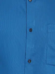 Turtle Men Blue Slim Fit Cotton Formal Shirt