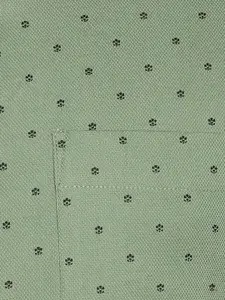 Turtle Men Green Slim Fit Printed Formal Shirt