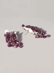 D'oro Purple Studs Earrings