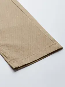 Van Heusen Sport Men Beige Printed Tapered Fit Trousers