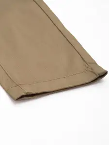 U.S. Polo Assn. Men Khaki Solid Trim Fit Trousers