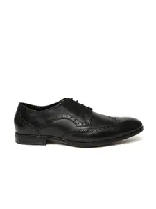 Ruosh Work Men Black Genuine Leather Semiformal Brogues