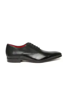 Ruosh Club Men Black Genuine Leather Club Formal Oxford Shoes