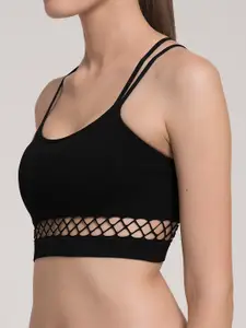 MAKCLAN Black Sports Bra - Lightly Padded