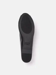 Carlton London Women Black Peep Toe Ballerinas