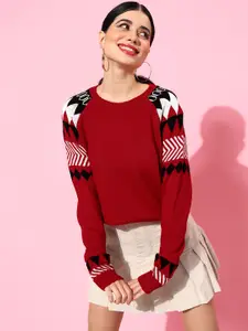 DressBerry Women Geometric Printed Pullover Sweater