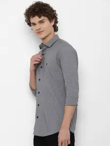 Allen Solly Men Grey Slim Fit Casual Shirt