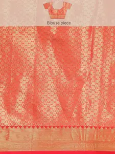 Silk Land Beige Checked Zari Kasavu Saree