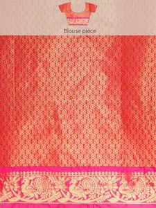 Silk Land Mustard Yellow & Golden Zari Banarasi Saree