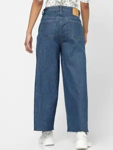 ONLY Women Blue Wide Leg High-Rise Jeans