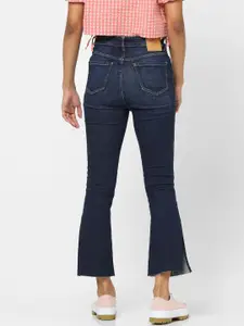 ONLY Women Blue Flared High-Rise Light Fade Jeans