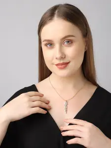 HOT AND BOLD Woman Gold-Toned & White Gold-Plated Charm Long Necklace