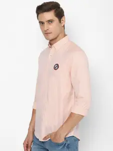Louis Philippe Sport Men Pink Solid Slim Fit Casual Shirt