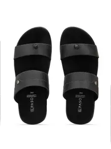 El Paso Men Black Comfort Sandals