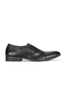 Bata Men Black Woven Design Formal Shoes