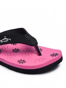 Brauch Women Pink & Black Printed Thong Flip-Flops