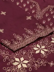 Neerus Women Maroon Printed Round Neck Kurta