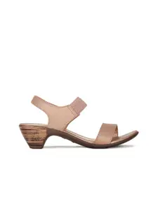 Bata Rose Gold Block Sandals