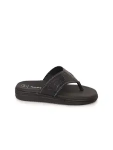 Hush Puppies Men Black Leather Comfort Sandals