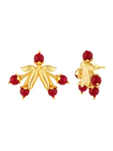 Voylla Gold-Toned Leaf Shaped Studs Earrings