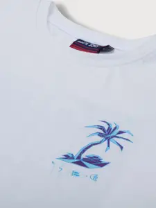 Gini and Jony Boys Off White Printed Cotton T-shirt