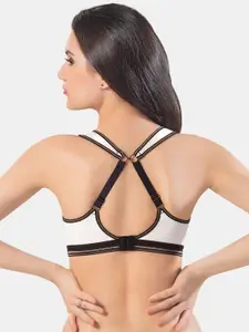 Dazzle White & Black Bra