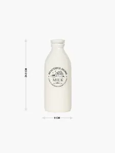Home Centre Beige & Black Printed Ceramic Glossy Milk Bottle