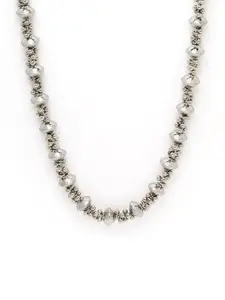 KARATCART Silver-Plated Oxidized Necklace