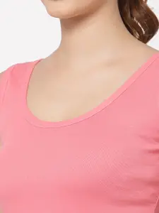 Floret Women Pack Of 2 Pink Solid Cotton Camisoles