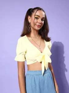 StyleCast Yellow Solid Vacay Attire Top