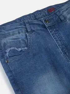 Gini and Jony Boys Blue Solid Heavy Fade Comfort Fit  Jeans