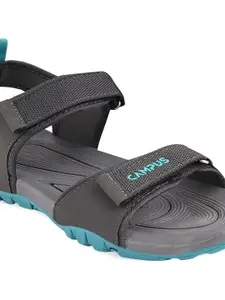 Campus Men Grey Solid Sports Sandals