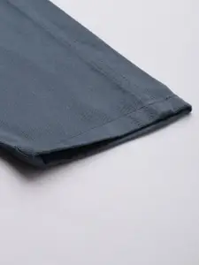 Roadster Men Blue  Solid Slim Fit Regular Trousers