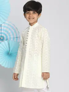 VASTRAMAY Boys Embroidered Chikankari Pure Cotton Kurta