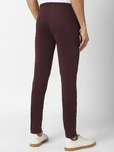 Peter England Men Purple Solid Track Pants