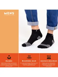 Supersox Men Pack Of 3 Assorted Terry Cotton Sneaker-Length Socks