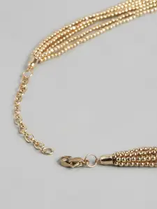 RICHEERA Gold-Toned & Blue Gold-Plated Bohemian Necklace