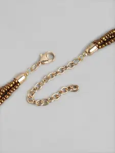 RICHEERA Gold-Toned & Beige Layered Necklace