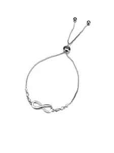 Yellow Chimes Women Silver-Plated Brass Crystals Bangle-Style Bracelet